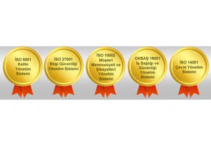 Karaca has ISO 9001, ISO 10002, ISO 14001, OHSAS 18001 and ISO 27001 MANAGEMENT SYSTEM CERTIFICATE.